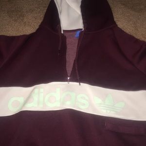 Adidas quarter zip hoodie with mint lettering